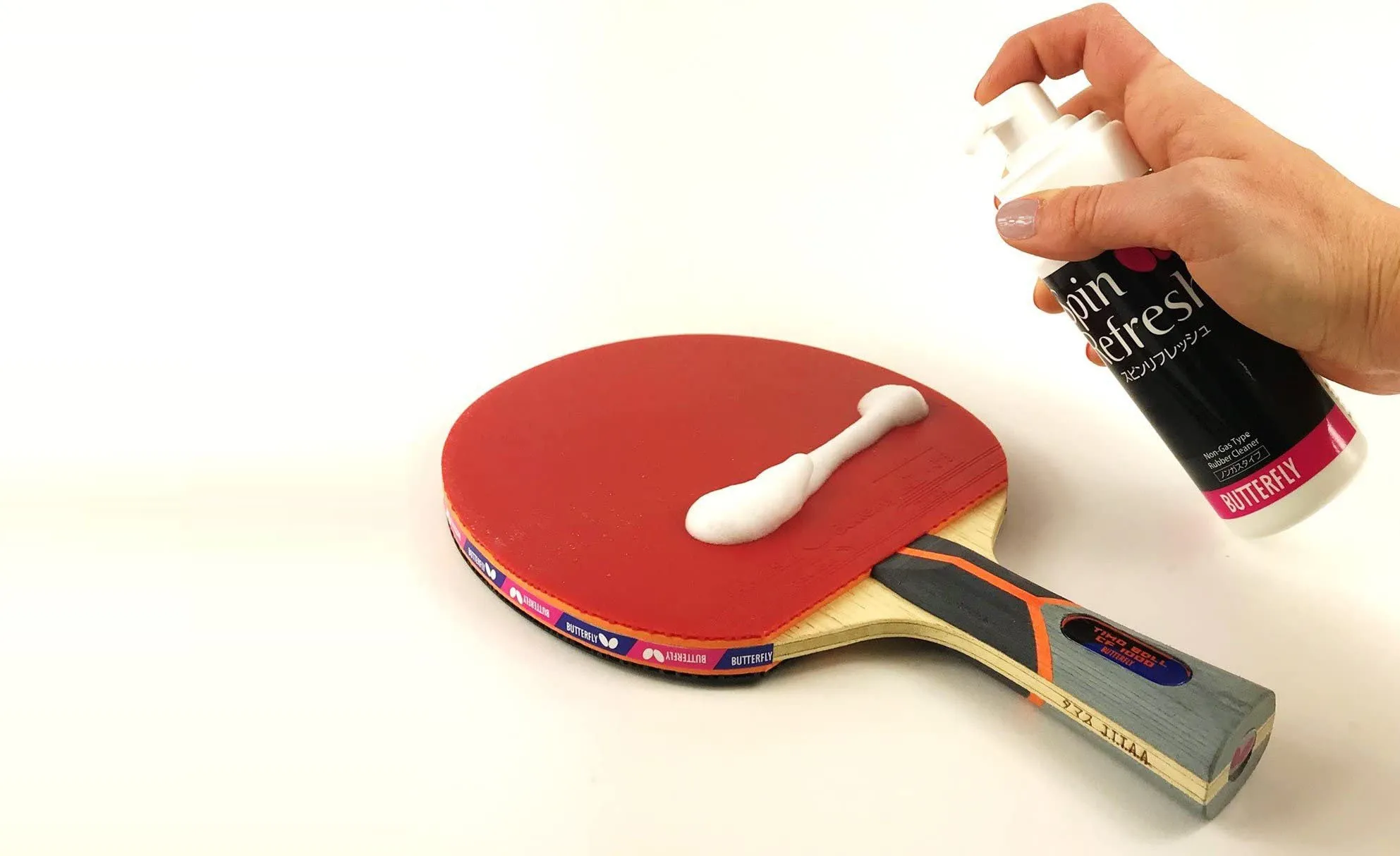 cleaning table tennis rubber and sponge to maintain grip and speed