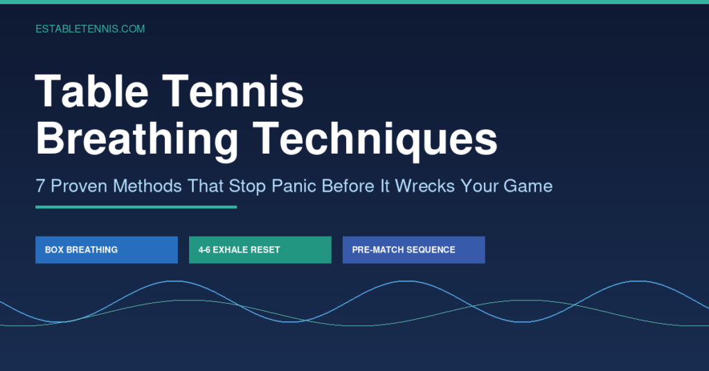 Table tennis breathing techniques featured image showing breathing wave and key in-match methods